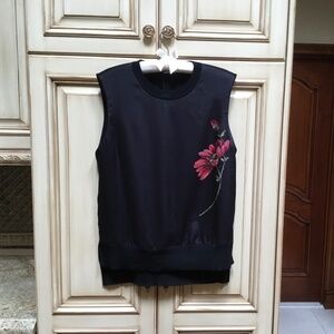 Aden Lippes Print Silk & Wool Shell